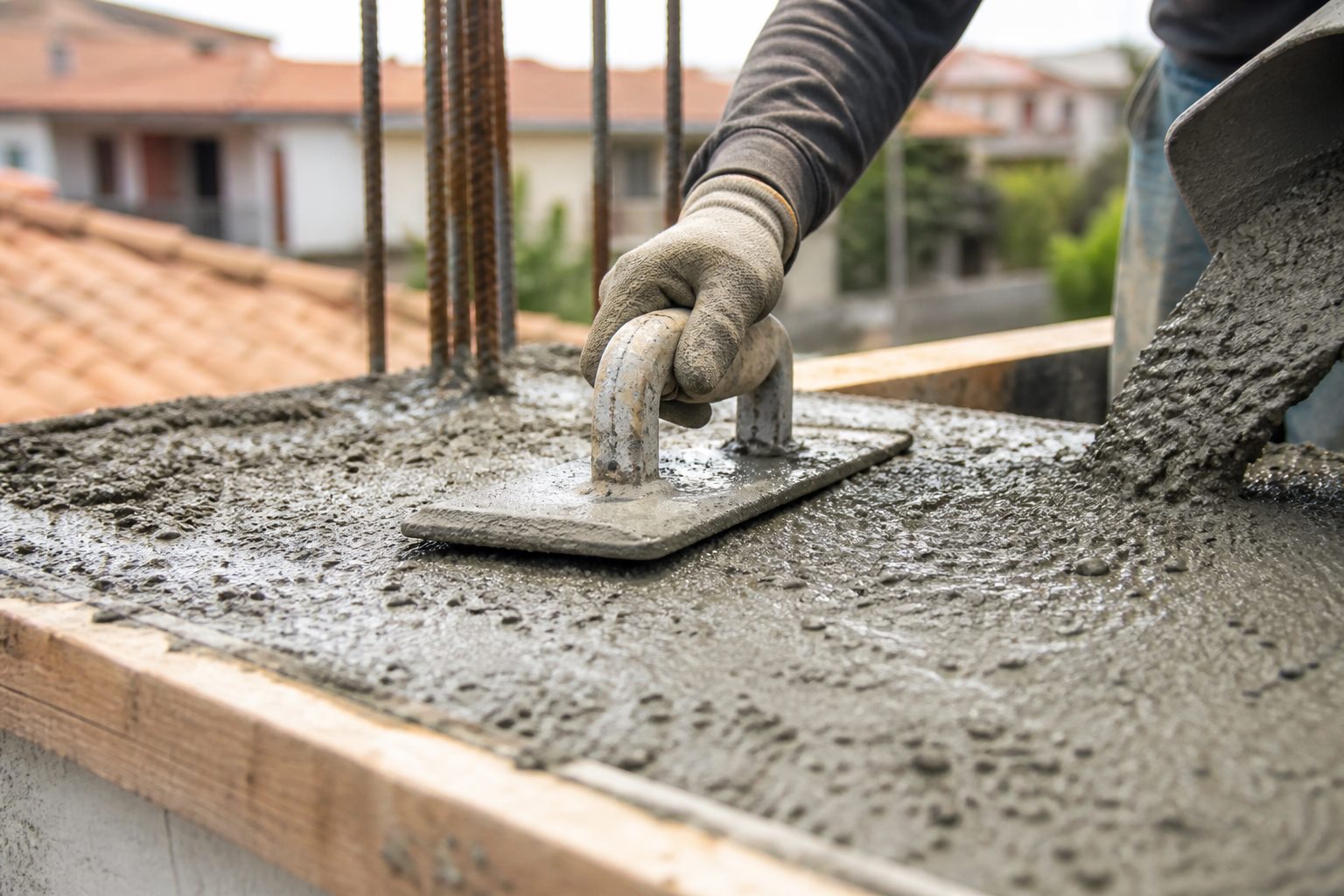 Illusztráció: friss beton felületének eldolgozása